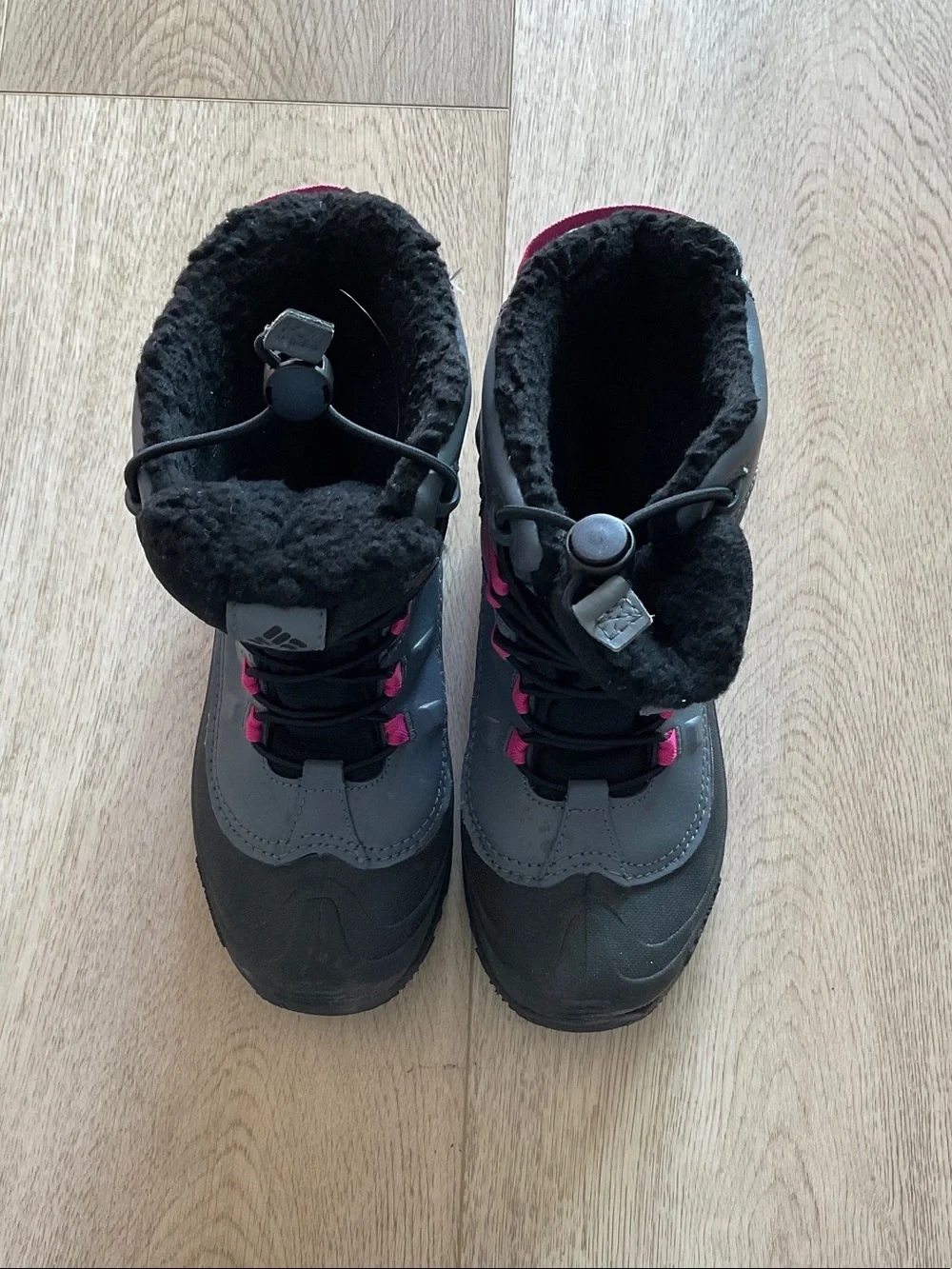 Columbia Gray and Pink Kids' Insulated Snow Boots